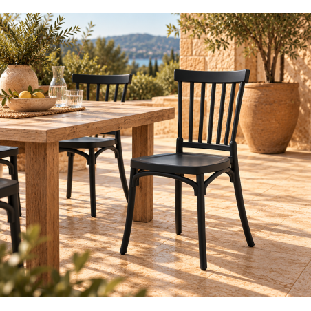 🪑 Silla MILOS 43 Antracita | Mobiliario Contract