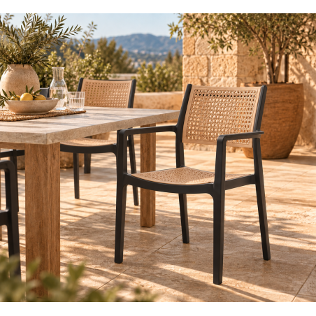 🪑 Sillón ALVOR 97 Negro y Beige | Mobiliario Contract