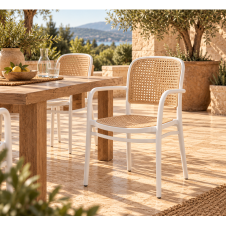 🪑 Sillón FUNCHAL 97 Blanco y Beige | Mobiliario Contract