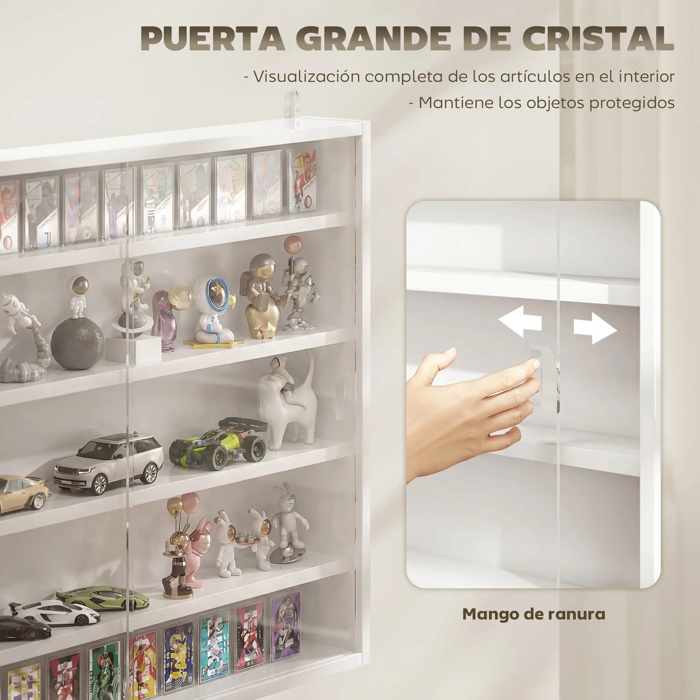 🪟 Vitrina de Pared DISPLAY WHITE – 80 cm con Puertas Correderas