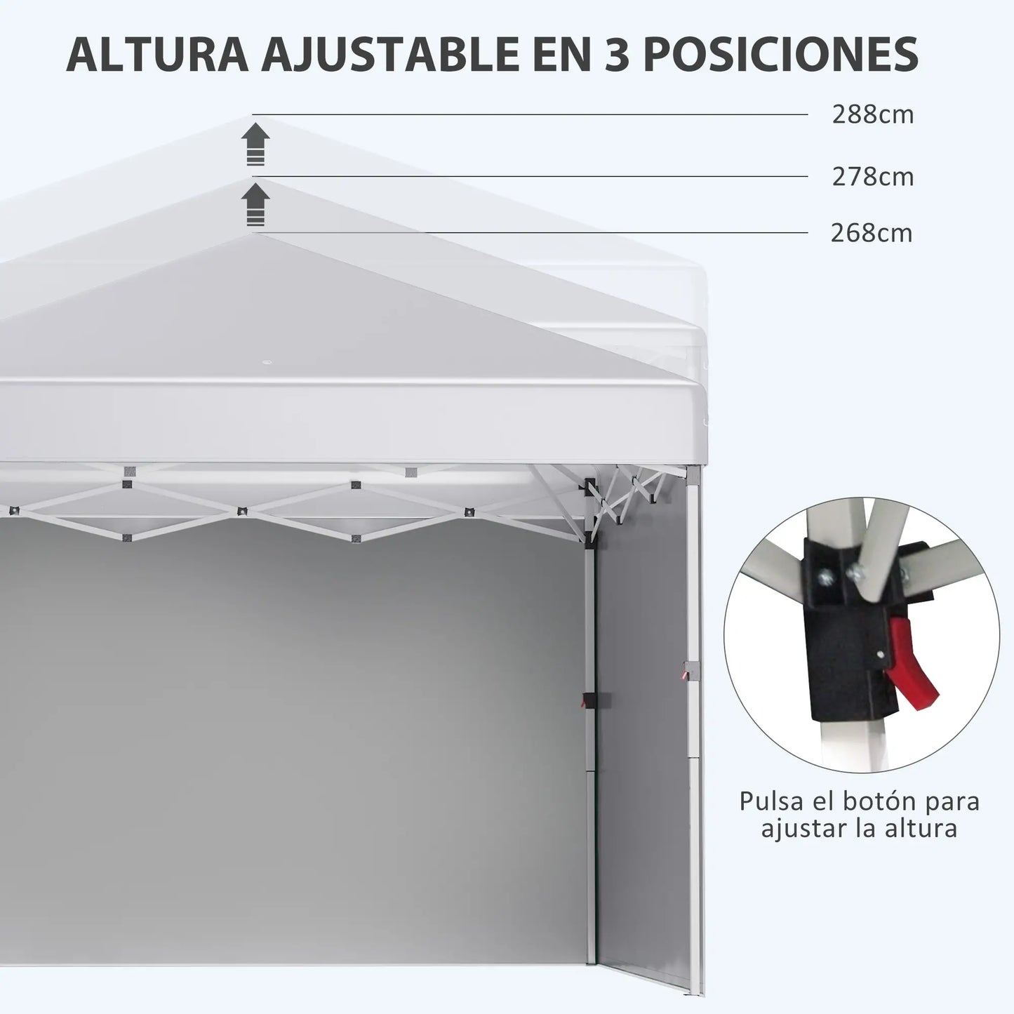 ⛺ CARPA PLEGABLE “EVENTIA” 3x3m – POP-UP, AJUSTABLE Y PORTÁTIL