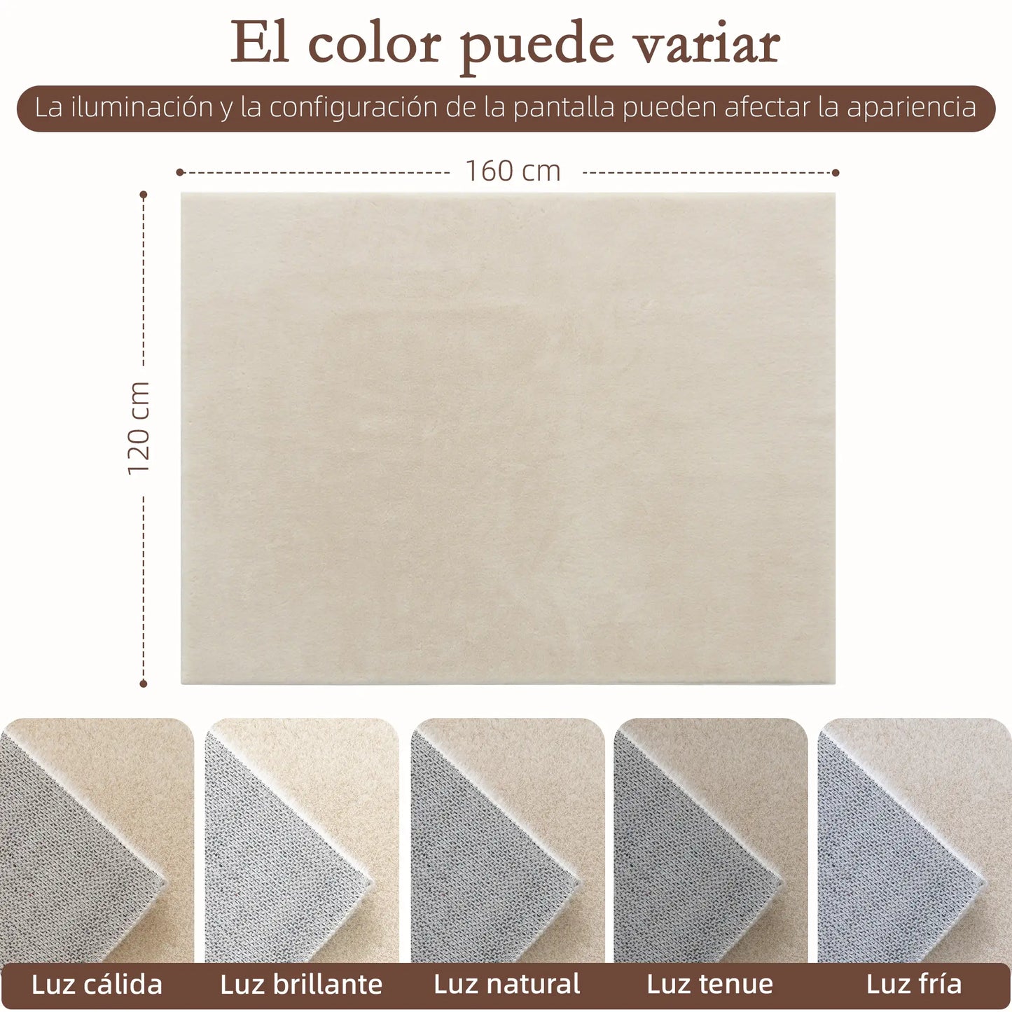 🏡 ALFOMBRA DE SALÓN 160 × 120 CM LAVABLE – PELO LARGO, SUAVIDAD Y ESTILO MODERNO