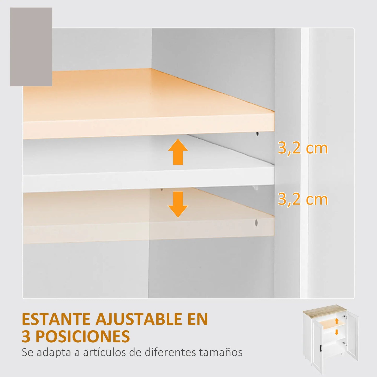 🗄️ MUEBLE AUXILIAR MODERNO 60 CM CON 2 PUERTAS Y ESTANTE AJUSTABLE – BLANCO O NEGRO