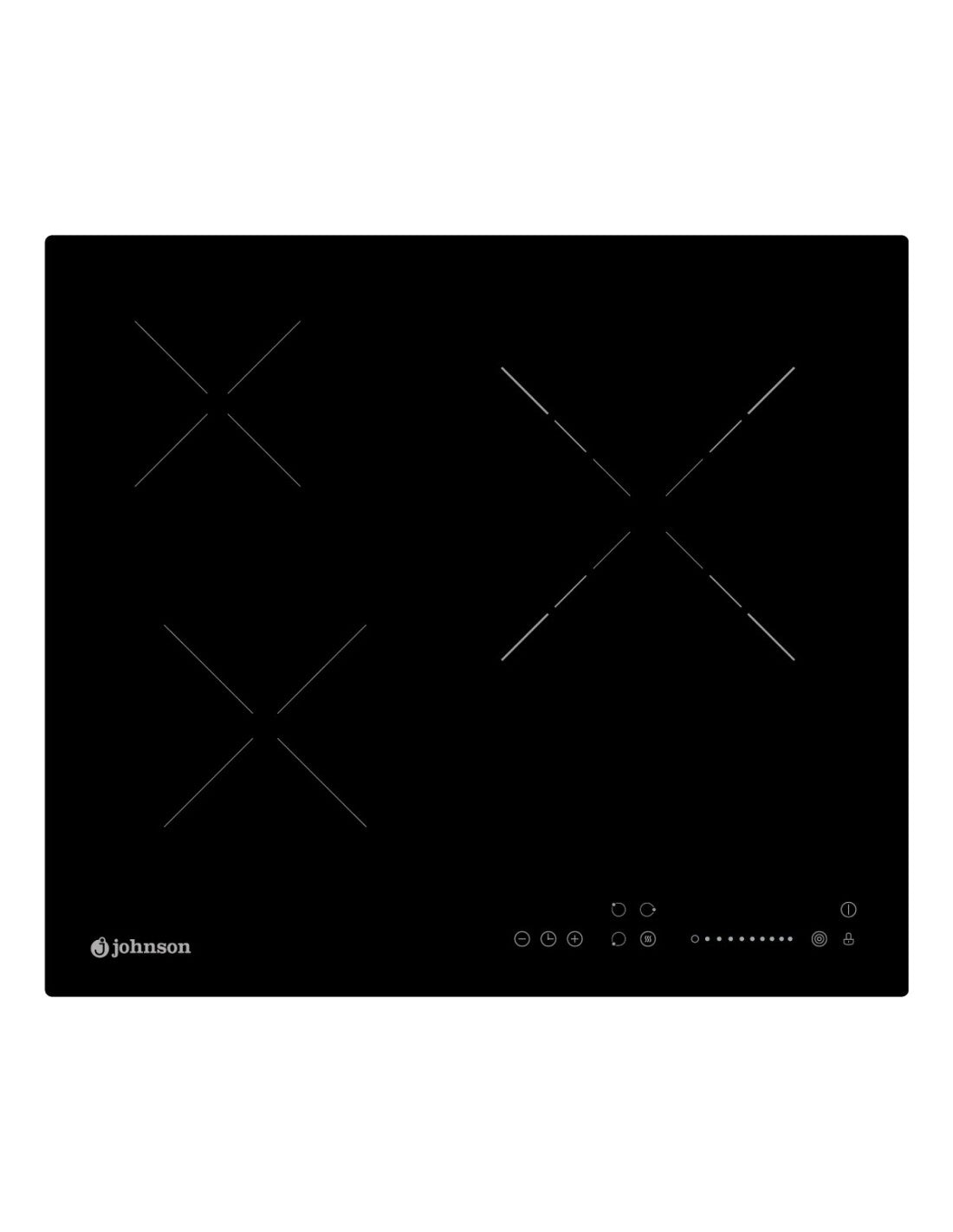🔥 Vitrocerámica Johnson JVICA3302 Cristal Negro – 60 cm con 3 Zonas y Control Táctil