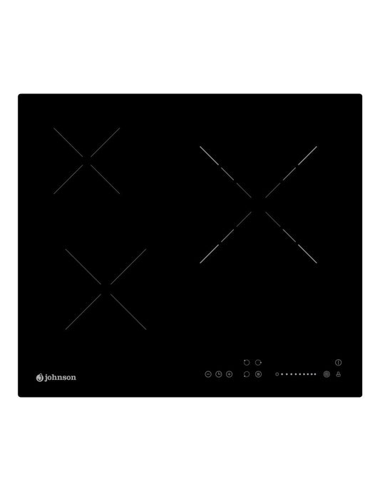 🔥 Vitrocerámica Johnson JVICA3302 Cristal Negro – 60 cm con 3 Zonas y Control Táctil