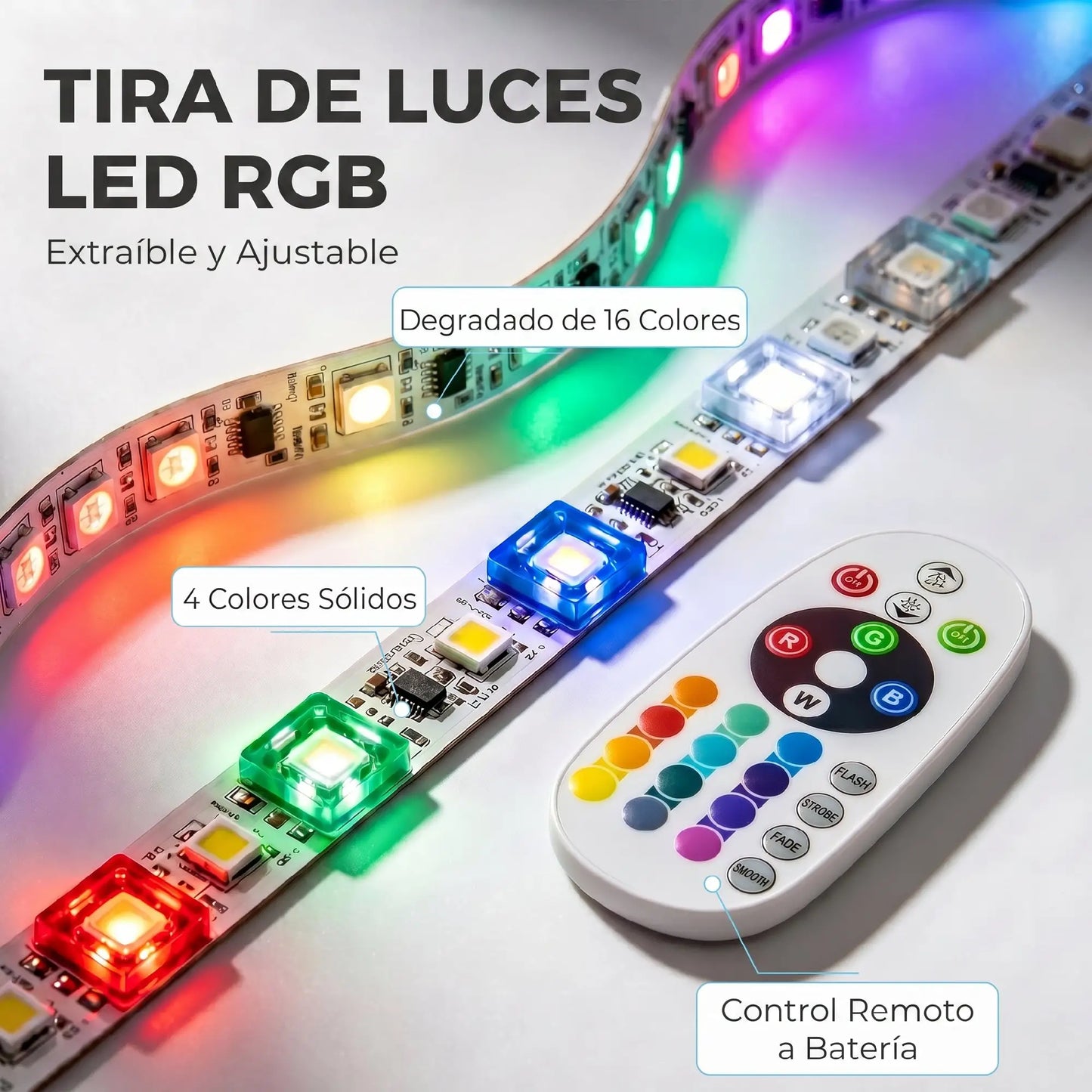 📺 MUEBLE TV SUSPENDIDO “LED FLOAT 178” – PARA TV HASTA 75" + ILUMINACIÓN RGB · BLANCO