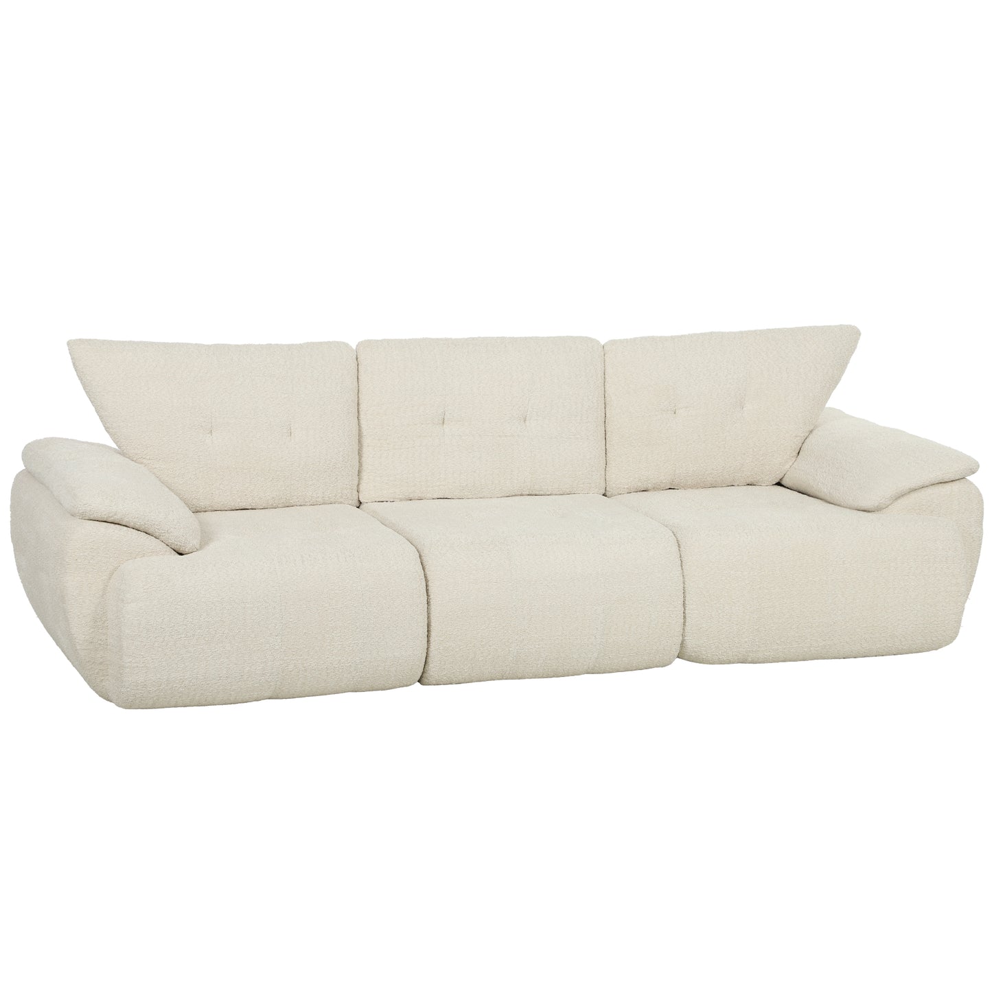🛋️ Sofá Modular de 3 Plazas en Chenilla – Blanco Crema | JAM MUEBLES