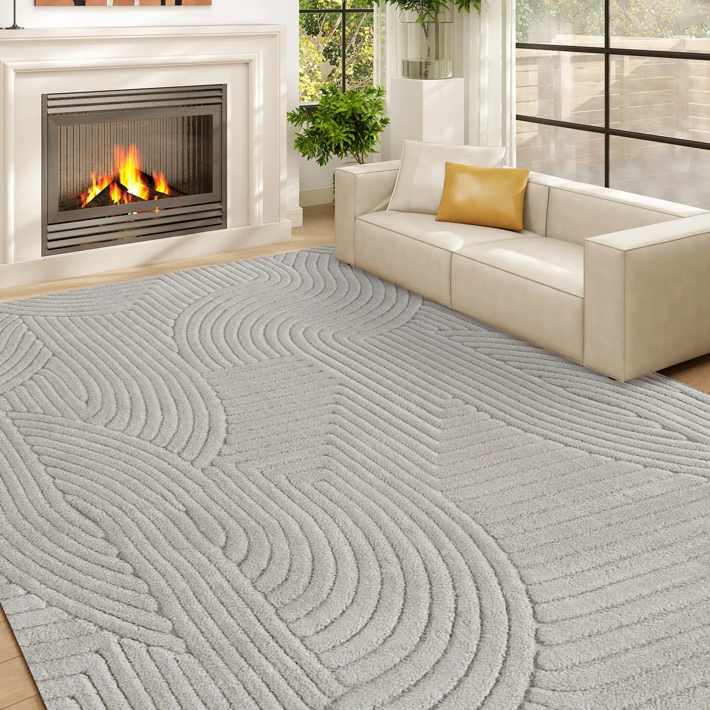 🏡 ALFOMBRA DE SALÓN 230 × 160 CM – DISEÑO MODERNO, PELO CORTO Y BASE ANTIDESLIZANTE