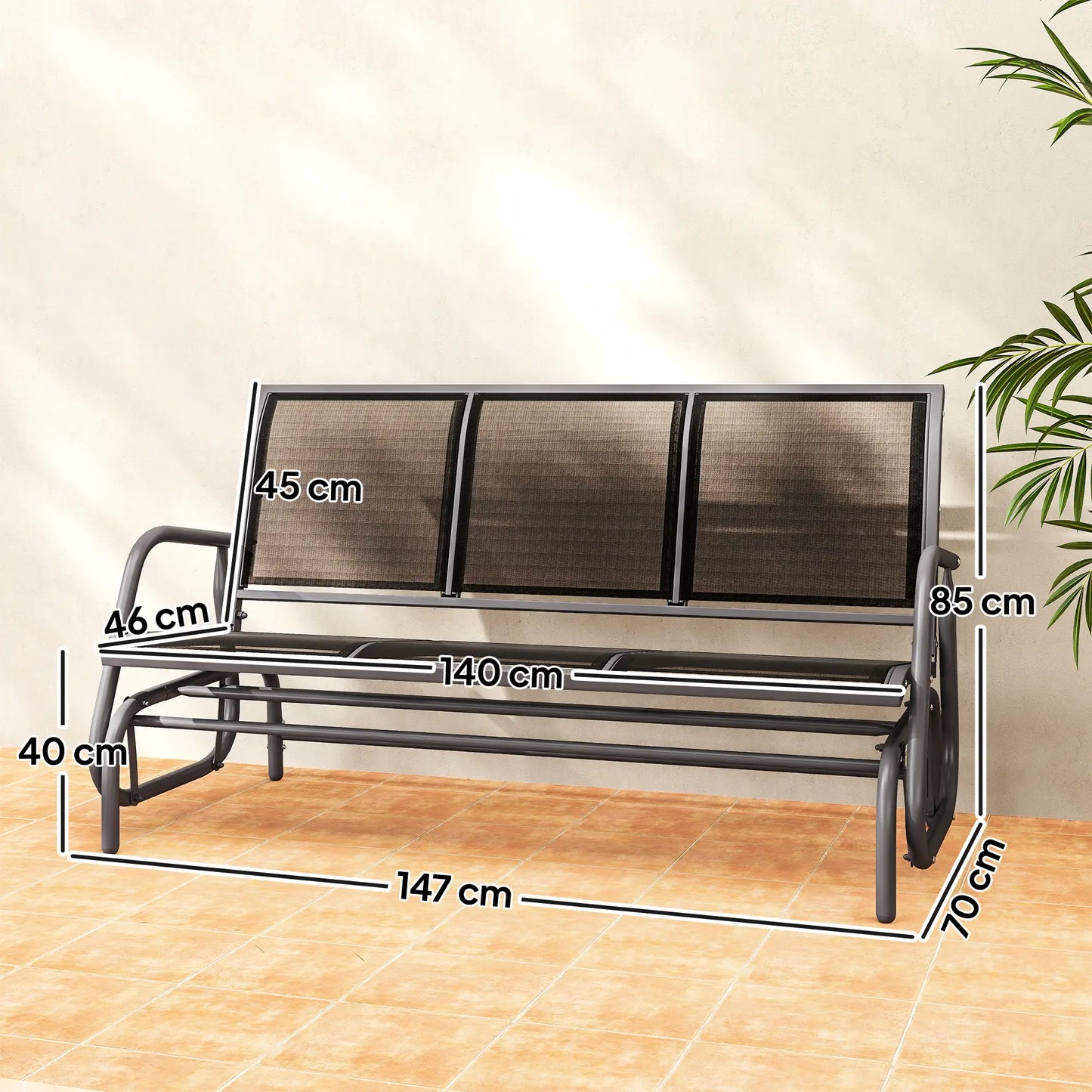 🌿 Mecedora de Jardín RELAX SWING XL 3 Plazas