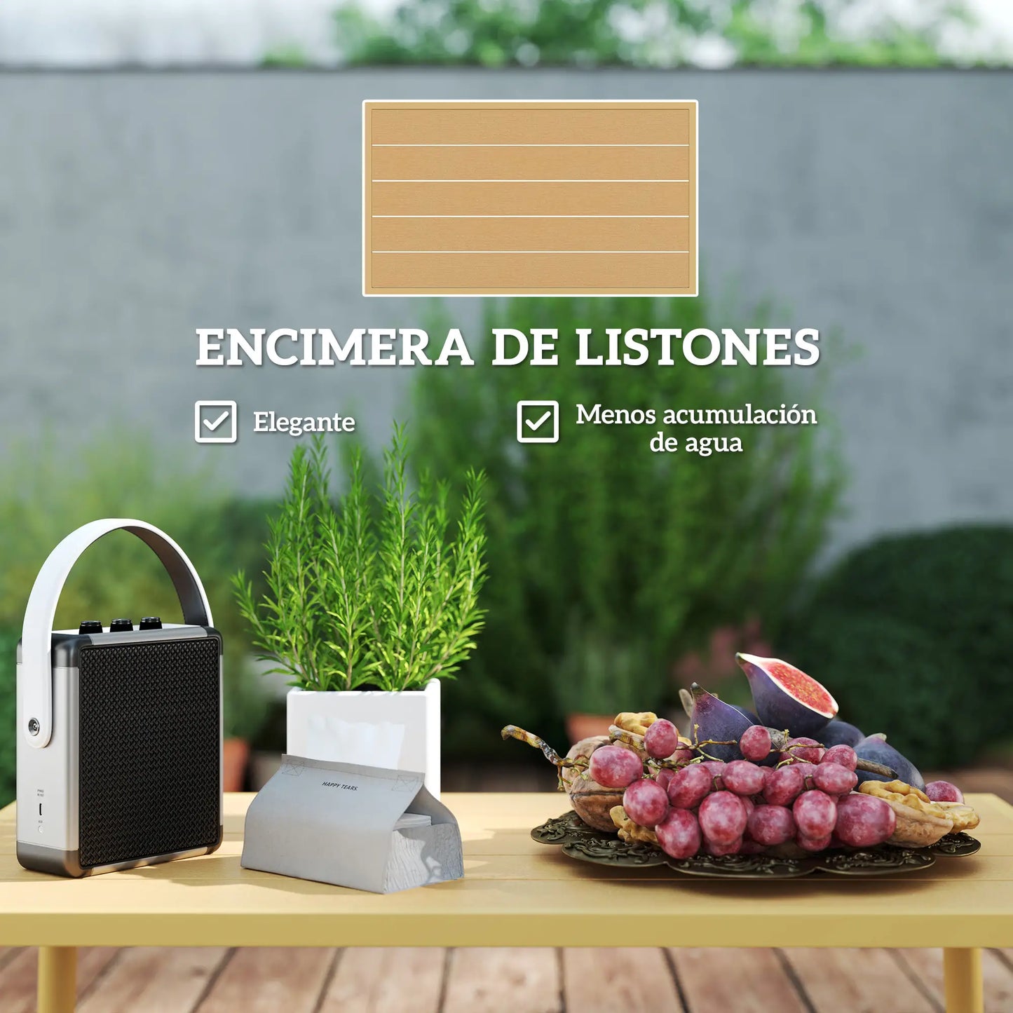 🌿 CONJUNTO DE JARDÍN MODULAR 5 PLAZAS BARATO “BOHORIA” – SOFÁ EN L + MESA RATÁN